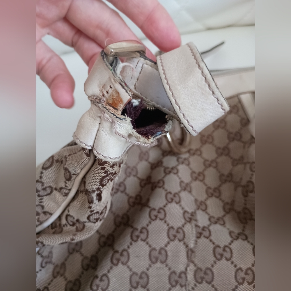 Authenticated Gucci GG Abbey D Ring Crossbody Brown Beige Canvas Fabric Bag - Picture 7 of 16